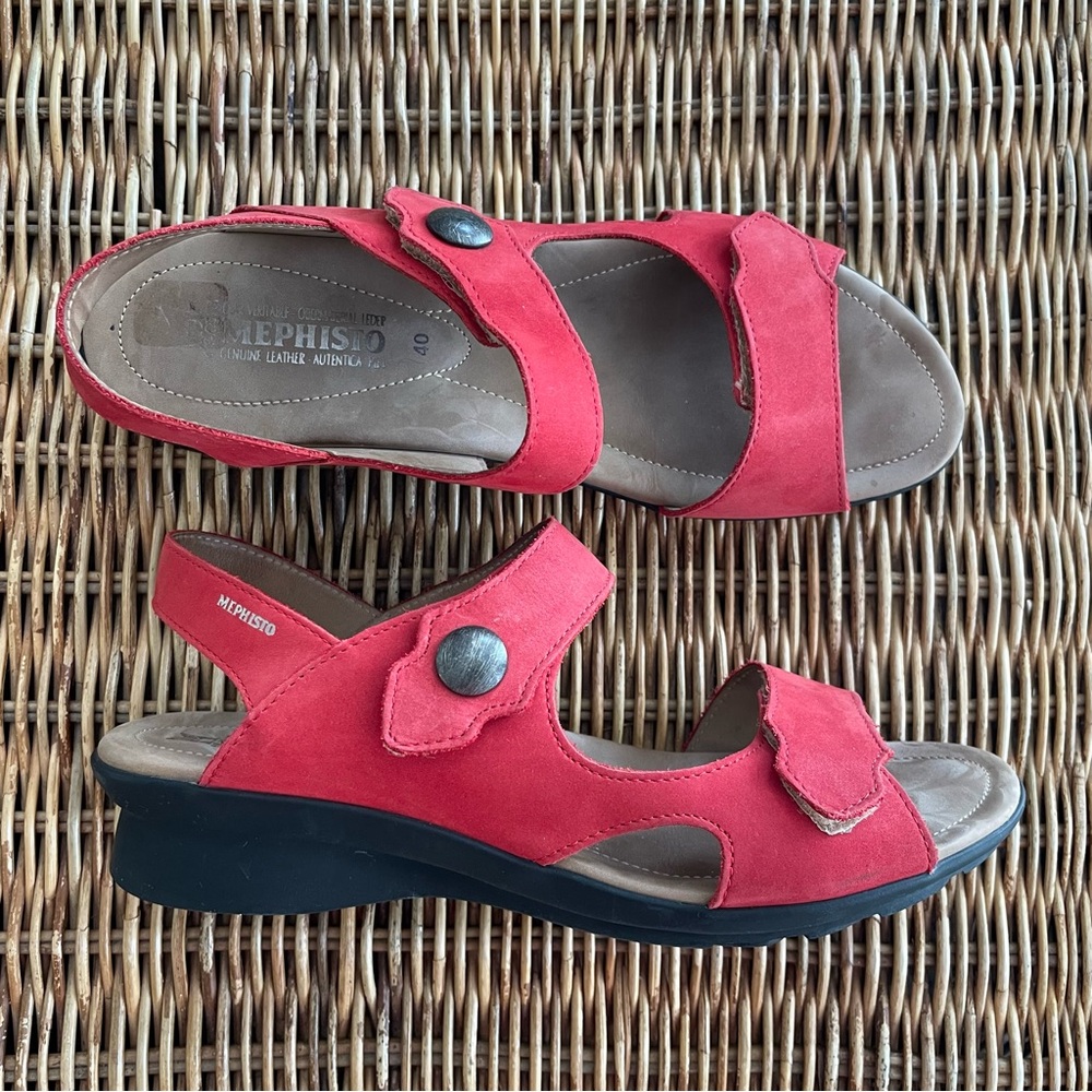 Red Leather Prudy Slingback Sandals by Mephisto